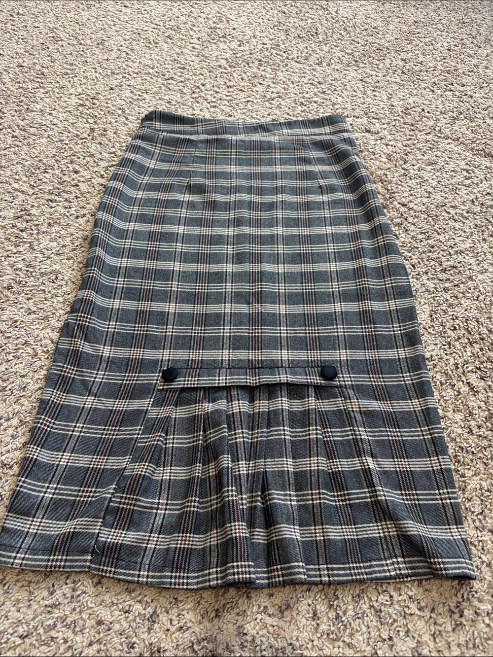 Plaid Pencil Skirt in Gray with Tan Accents Voodo Vixen